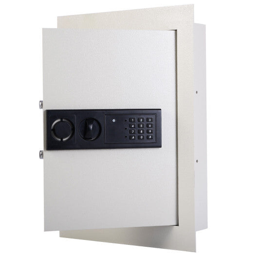Digital Flat Recessed Wall Safe Security Lock Gun Cash Box-Black