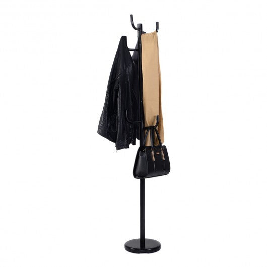 Metal Coat Rack Stand with 8 Sturdy Hooks and Metal Base