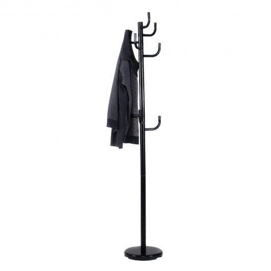 Metal Coat Rack Stand with 8 Sturdy Hooks and Metal Base