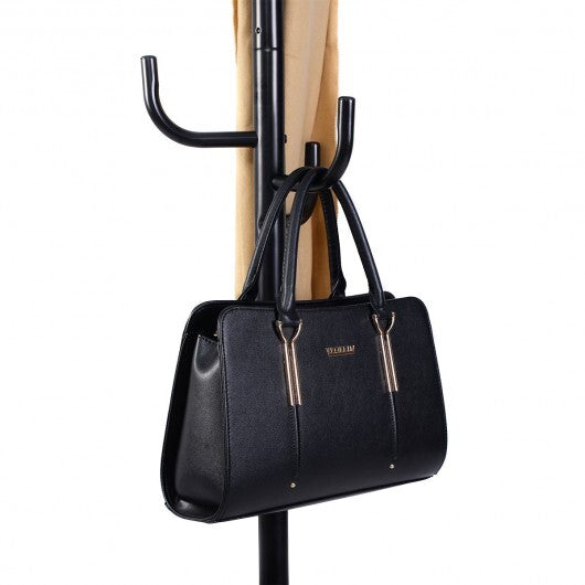 Metal Coat Rack Stand with 8 Sturdy Hooks and Metal Base