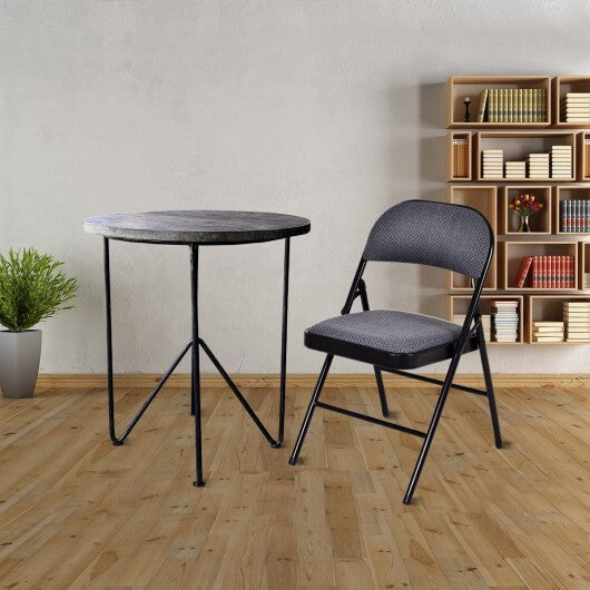 Foldable Chair Set with Padded Seat Seat and Fabric Covered Backrest-Set of 6