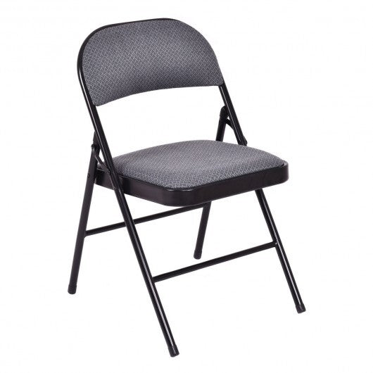 Foldable Chair Set with Padded Seat Seat and Fabric Covered Backrest-Set of 6