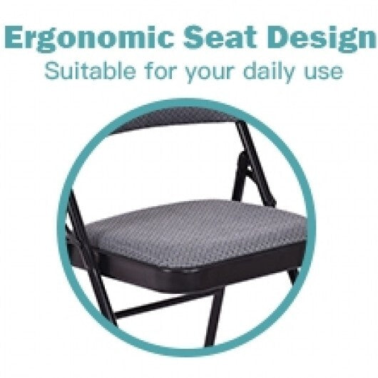 Foldable Chair Set with Padded Seat Seat and Fabric Covered Backrest-Set of 6