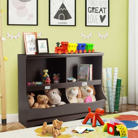 Kids Storage Unit Baby Toy Organizer Children Bookshelf Bookcase-White