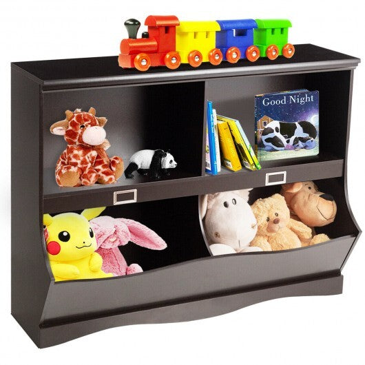 Kids Storage Unit Baby Toy Organizer Children Bookshelf Bookcase-White