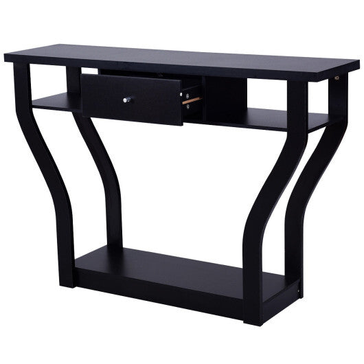Modern Sofa Accent Table with Drawer-Gray