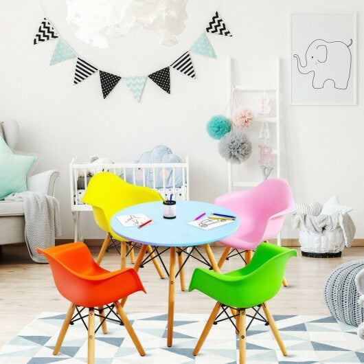 5 Piece Kids Modern Round Table Chair Set