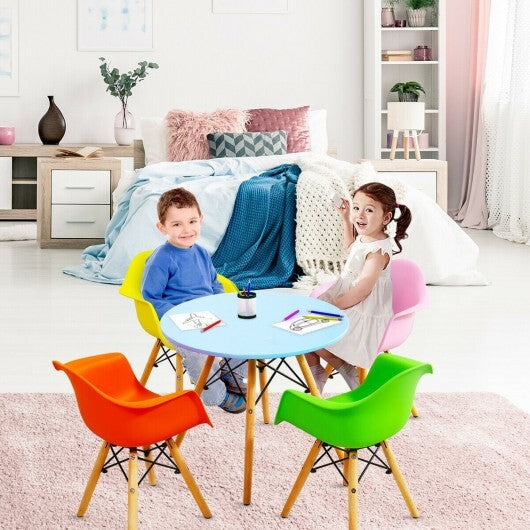 5 Piece Kids Modern Round Table Chair Set
