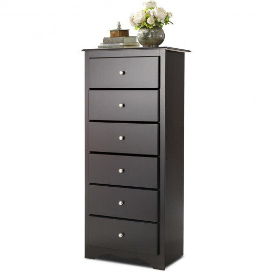 6 Drawers Chest Dresser Clothes Storage Bedroom Furniture Cabinet-White