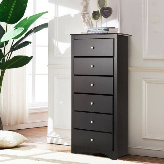 6 Drawers Chest Dresser Clothes Storage Bedroom Furniture Cabinet-White