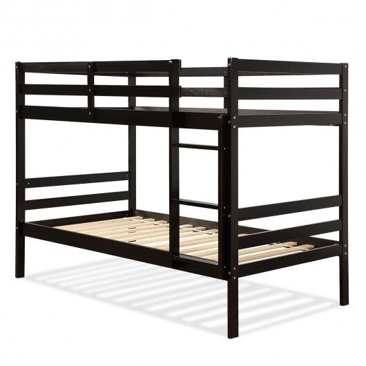 Twin Bunk Bed Children Wooden Bunk Beds Solid Hardwood-White