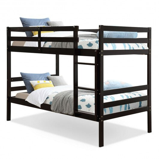 Twin Bunk Bed Children Wooden Bunk Beds Solid Hardwood-White