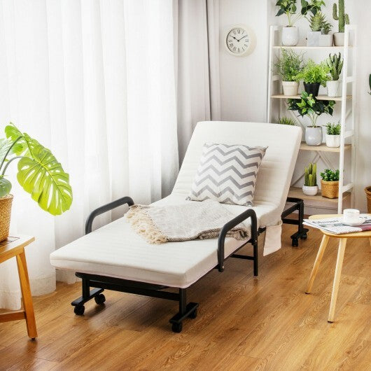 Adjustable Guest Single Bed Lounge Portable Wheels