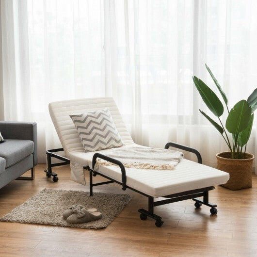 Adjustable Guest Single Bed Lounge Portable Wheels