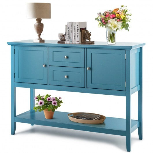 Wooden Sideboard Buffet Console Table  with Drawers and Storage-Gray