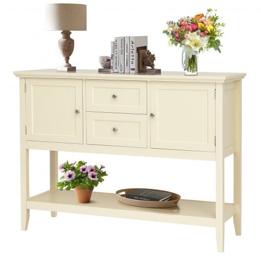 Wooden Sideboard Buffet Console Table  with Drawers and Storage-Gray