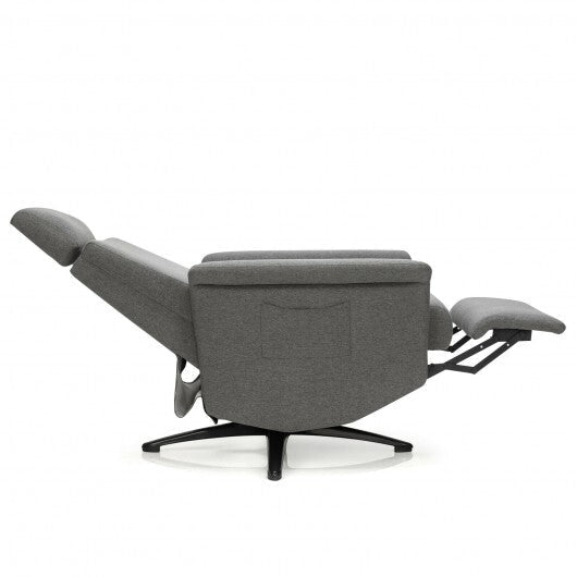 Swivel Massage Recliner Single Sofa with Adjustable Headrest-Gray