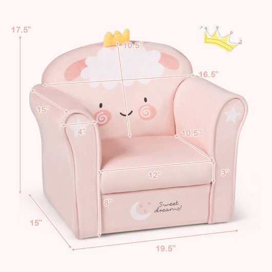 Kids Mermaid Armrest Couch Upholstered Sofa
