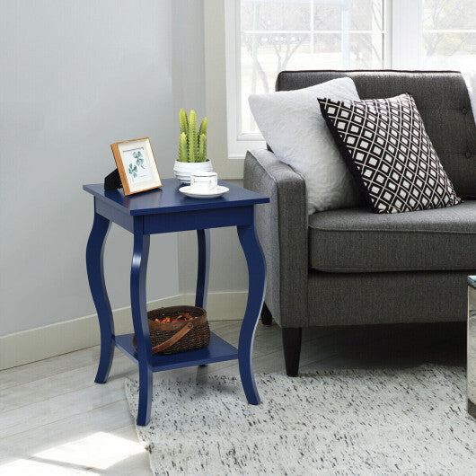 Set of 2 Accent Side Tables with Shelf