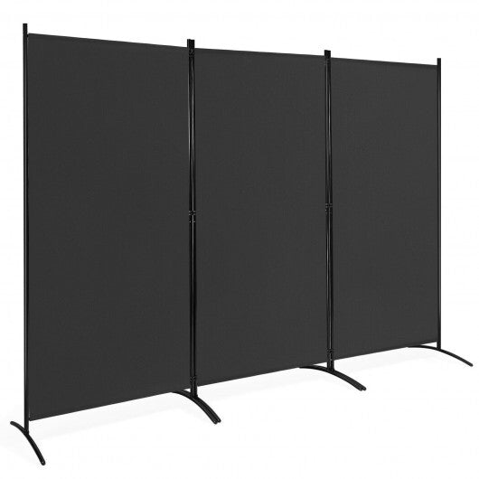 3-Panel Room Divider Folding Privacy Partition Screen for Office Room-White