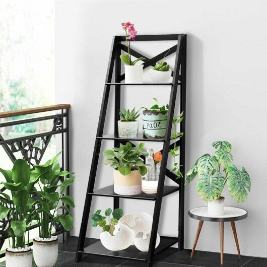 2 Pieces 4-Tier Wood Display Storage Bookshelf Set-White