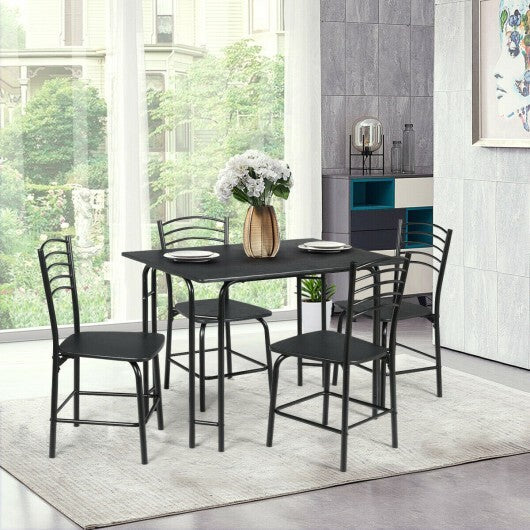 5 Pieces Wood Rectangular Dining Table Set