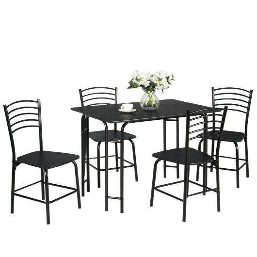 5 Pieces Wood Rectangular Dining Table Set
