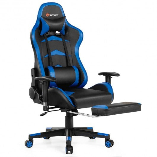 Massage Gaming Chair with Footrest-Pink