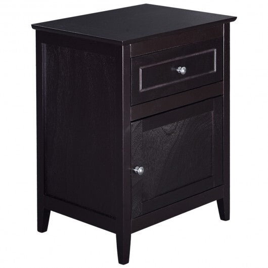 2-Tier Accent Table with Spacious Tabletop-Cherry
