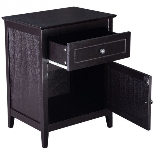 2-Tier Accent Table with Spacious Tabletop-Cherry