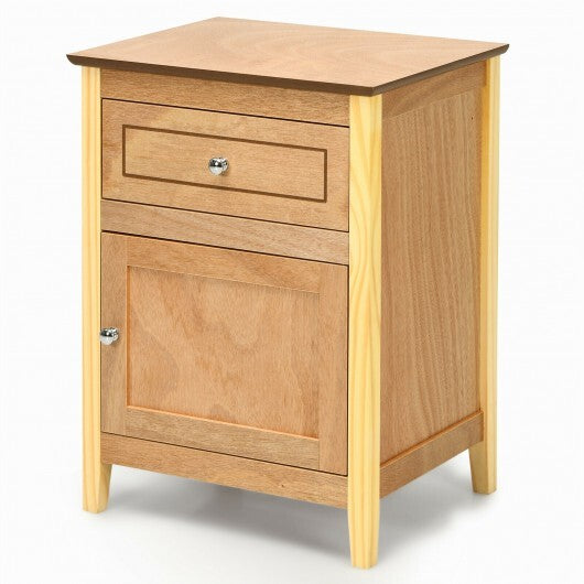 2-Tier Accent Table with Spacious Tabletop-Cherry