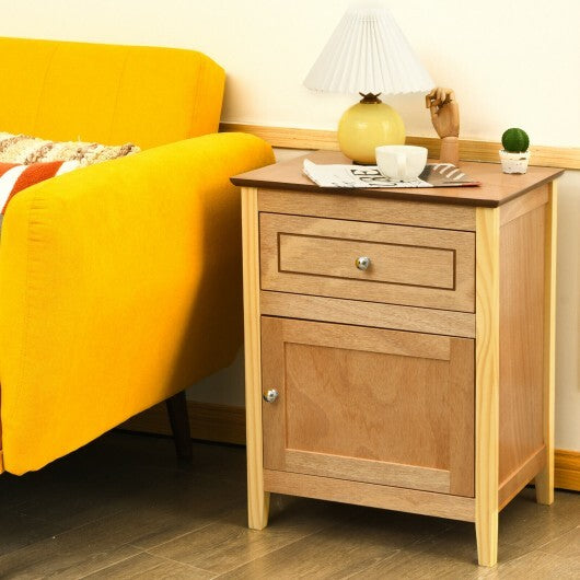 2-Tier Accent Table with Spacious Tabletop-Cherry