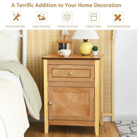 2-Tier Accent Table with Spacious Tabletop-Cherry