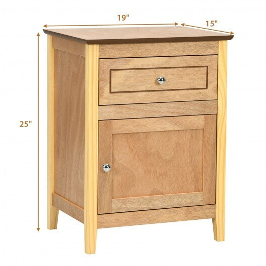 2-Tier Accent Table with Spacious Tabletop-Cherry