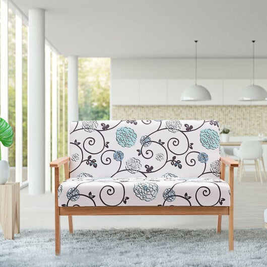 Modern Fabric Loveseat Sofa Couch Upholstered 2-Seat Armchair-Yellow