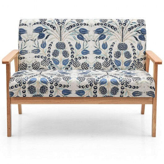 Modern Fabric Loveseat Sofa Couch Upholstered 2-Seat Armchair-Yellow