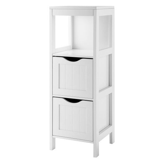 Freestanding Storage Cabinet with 2 Removable Drawers for Bathroom-White