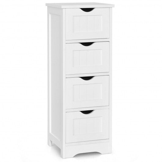 4-Drawer Freestanding Floor Cabinet with Anti-Toppling Device-Black