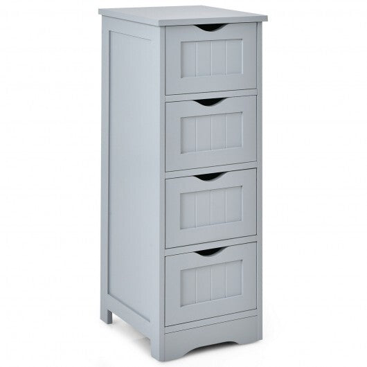 4-Drawer Freestanding Floor Cabinet with Anti-Toppling Device-Black