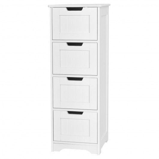 Free-Standing Side Storage Organizer with 4 Drawers-Black