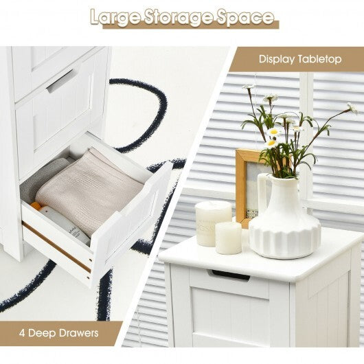Free-Standing Side Storage Organizer with 4 Drawers-Black