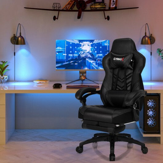 Adjustable Gaming Chair with Footrest for Home Office-Pink