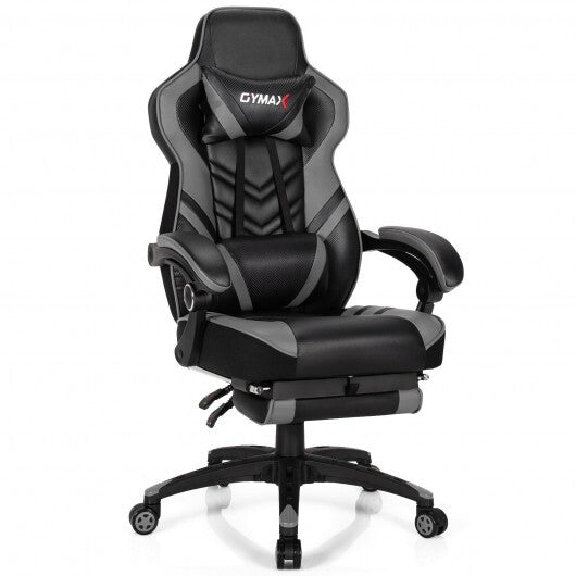 Adjustable Gaming Chair with Footrest for Home Office-Pink