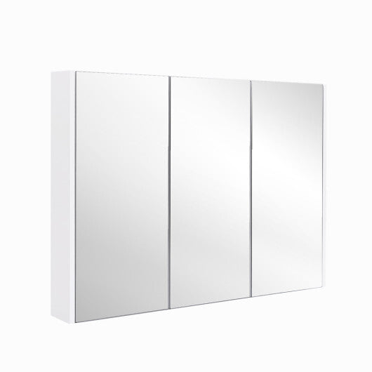 Frameless Bathroom Wall Mounted Mirror Cabinet with 3 Doors