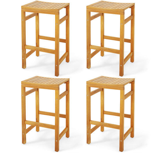 30-Inch Height Bar Chair with Saddle Shaped Seat and Sturdy Footrest-Set of 2