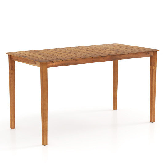 Rectangular Outdoor Dining Table Acacia Wood for 4-6 People