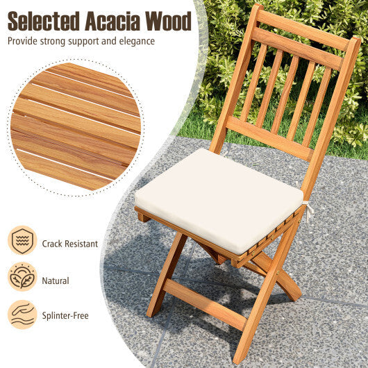Patio Folding Chairs Set of 2 with Soft Seat Cushion-A