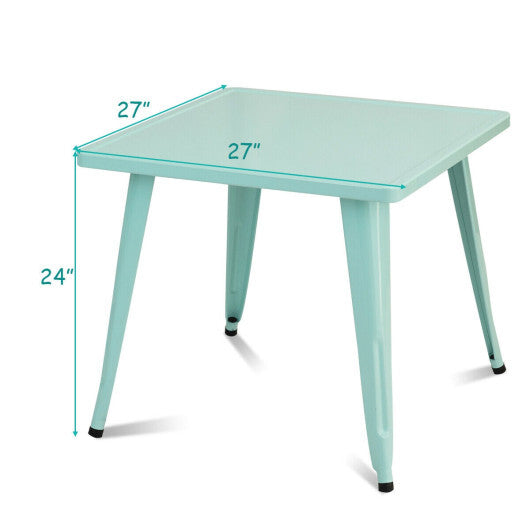 27 Inch Kids Square Steel Table Play Learn Activity Table-Blue