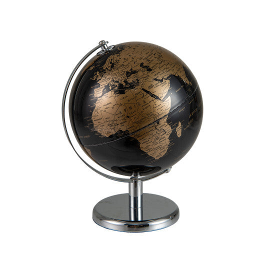 8" World Globe Modern Decorative Tabletop Earth Globe-Silver