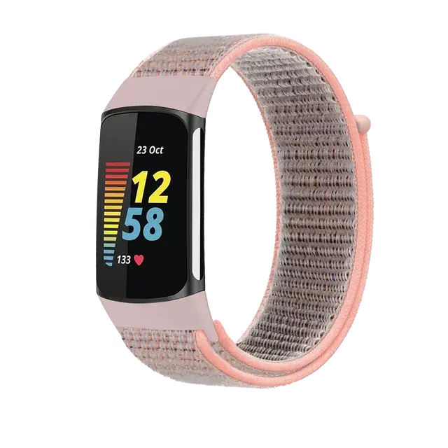 Fitbit Charge 5 6 Nylon Velcro Band - Durable Comfortable Strap